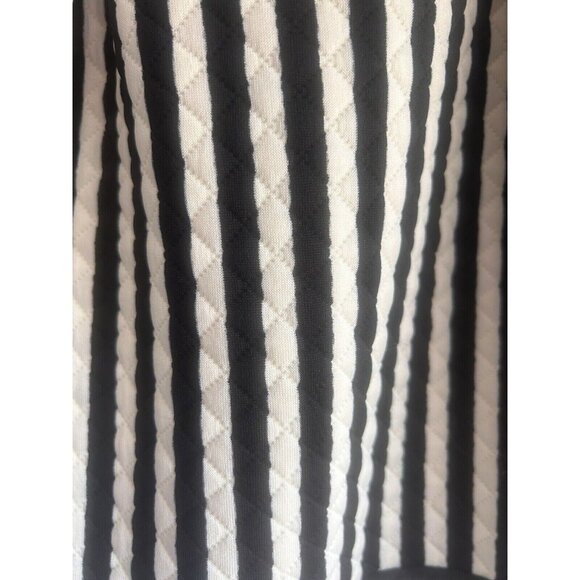 Xhilaration Women's Black White Stripe Quilted Pleated Skirt Medium - Picture 3 of 8